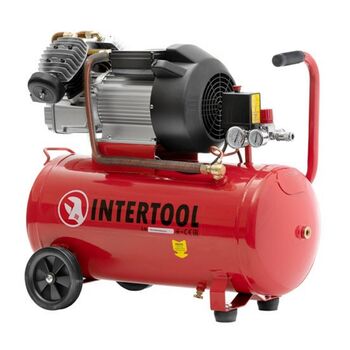 Компрессор 50л 2-х цилиндровый и набор покрасочный PT-0007-PT-1502 Intertool 