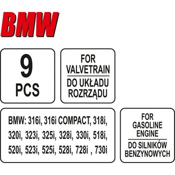 Набор фиксаторов BMW M52TU,M54,M56,M42,M44,M50,M52TU,M56,S50 YT-06022 YATO