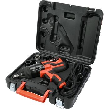 Гайковерт ударный сетевой 1/4 "HEX x 1/2" F, 1020 Вт, 600 Нм, 2600 об / мин + 4 головки и кейс, YT-82021 YATO