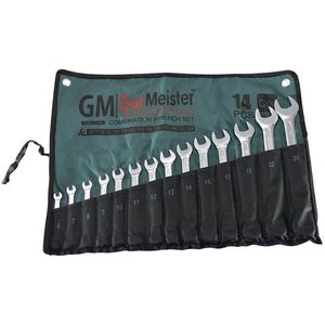 Набір ключів рожково-накидних в плахті 14 од. 6-24 мм, GM-0314 Gut Meister