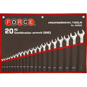 Набір комбінованих дюймових ключів на полотні 20 пр. (5/32"-1"), 5209SC FORCE
