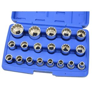 Набор 12-гр. спец головок 1/2" 8-32мм, 19 ед (шестигранная, многогранная, квадрат, torx) G13546 Geko