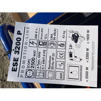 Генератор бензиновый 2.8 кВт ESE 3200P ENDRESS GERMANY