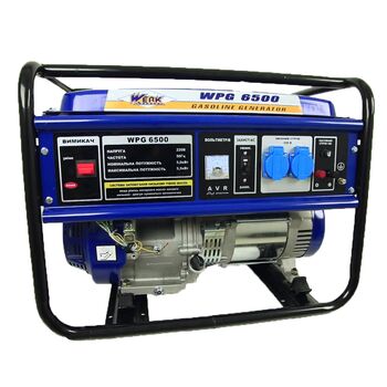 Генератор бензиновый 5,5 кВт с AVR, 13HP, 230V, ручной старт, WERK WPG 6500