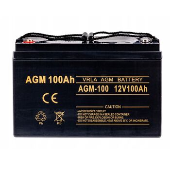 Аккумулятор AGM для ИБП и инвертеров 12V 100Ah, AGM-100