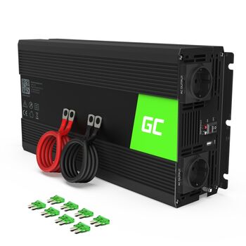 Инвертор GREEN CELL 12В в 220В 1500Вт/3000Вт Чистая синусоида INV22