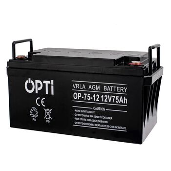 Аккумулятор AGM для ИБП и инвертеров 12V 75Ah, AGM-75 OPTI
