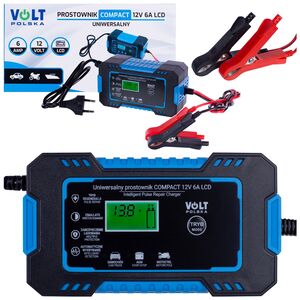 Зарядний пристрій для АКБ AGM та GEL 12V 6A LCD Volt Polska COMPACT