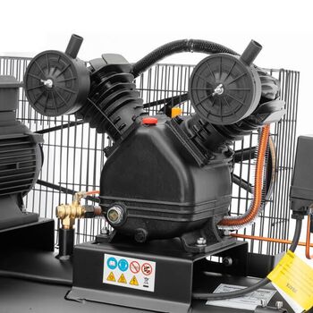 Компрессор 100л, 4HP, 3кВт, 380В, 10атм, 500л/мин, 2 цилиндра (PT-0013 Intertool)