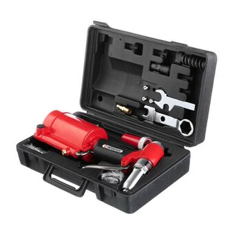 Пистолет заклепочный пневматический в чемодане с аксессуарами (PT-1304 Intertool)