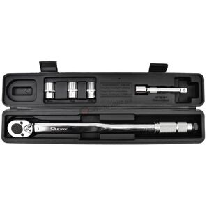 Динамометрический Ключ 1/2 "42-210Н + 3 головки и удлинитель, GEKO G10064