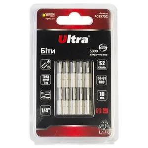 Биты TORX-proof 10×25мм ¼" 10шт S2 (блистер), ULTRA 4015752
