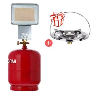 Газовый обогреватель 1.4 кВт с редуктором на баллоне 8 л. +конфорка, ATOOL 2903731-GS8