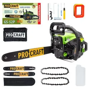 Бензопила цепная Procraft GS-52 Р (шина+цепь 40, шина+цепь 45)
