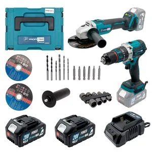 Набір PROFI-TEC Combo Set 2/3 (КШМ DGA20BL, шуруповерт DHP485BL, 2АКБ 5Aг, З/П)