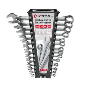 Набор ключей комбинированных 14шт., 6-24мм, Cr-V HT-1252 INTERTOOL