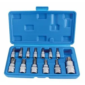 Набор насадок TORX с отверстием со вставками 13ед. (T8-T70, 1/4, 3/8, 1/2), SATRA S-A13WT