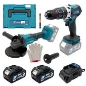 Аккумуляторный набор инструментов PROFI-TEC Combo Set 2/9 POWERLine (PGA202, DHP485BL) (2×PT2040MP (4.0 Ач), зарядное устройство)