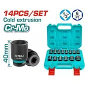 Набор ударных головок 14 шт 1/2 Cr-Mo DR THISTD12141 TOTAL
