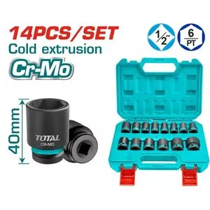 Набор ударных головок 14 шт 1/2 Cr-Mo DR THISTD12141 TOTAL