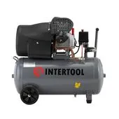 Компрессор 50л, 3HP, 2.23кВт, 220В, 10атм, 354л/мин, 2-х цилиндровый (PT-0004 Intertool)
