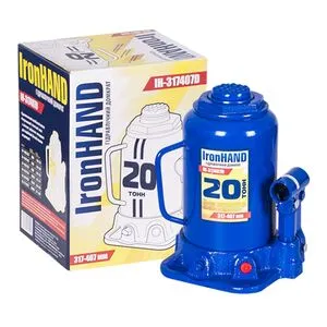Домкрат гидравл. телескоп 20т картон. Высота подъема 217-407 мм. Iron Hand (IH-317407D)