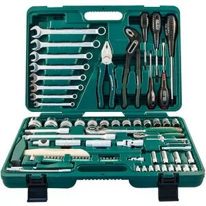 Универсальный набор торцевых головок 1/4"DR 4-13 мм и 1/2"DR 12-32 мм, комбинированных ключей 8-19 мм и отверток, 77 предметов, S04H52477S JONNESWAY