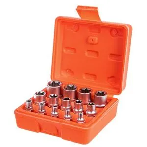 Набор головок торкс 1/4"-3/8"-1/2"DR, Е4-Е24, 14 предм., НГЕ-424K ALLOID