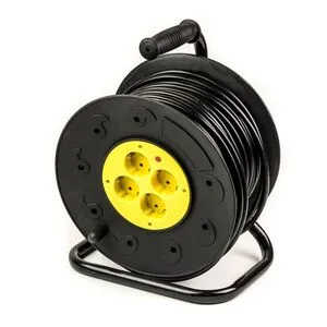 Удлинитель на катушке 50 м, 3x1.5мм?, 10А, 4 розетки PowerPlant PPRA10M500S4