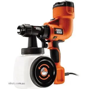 Пульверизатор сетевой P = 400 Вт, V = 1.2 л, с системой регулирования, HVLP200-QS BLACK DECKER