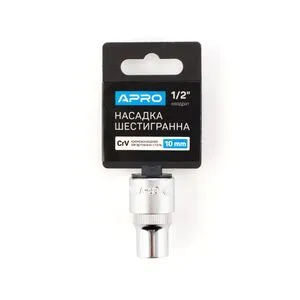 Насадка шестигранная CrV 1/2 (10мм), APRO 252710