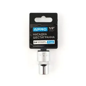Насадка шестигранная CrV 1/2 (11мм), APRO 252711