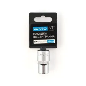 Насадка шестигранная CrV 1/2 (12мм), APRO 252712