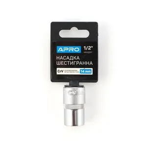 Насадка шестигранная CrV 1/2 (14мм), APRO 252714