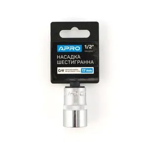Насадка шестигранная CrV 1/2 (17мм), APRO 252717