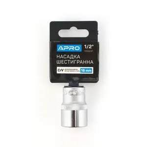 Насадка шестигранная CrV 1/2 (18мм), APRO 252718