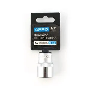 Насадка шестигранная CrV 1/2 (19мм), APRO 252719