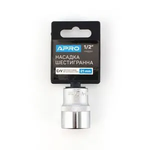 Насадка шестигранная CrV 1/2 (21мм), APRO 252721