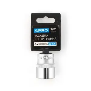 Насадка шестигранная CrV 1/2 (22мм), APRO 252722