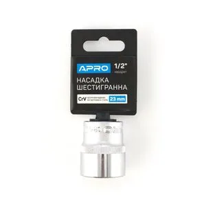 Насадка шестигранная CrV 1/2 (23мм), APRO 252723