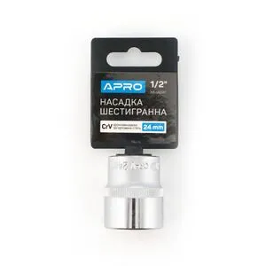 Насадка шестигранная CrV 1/2 (24мм), APRO 252724
