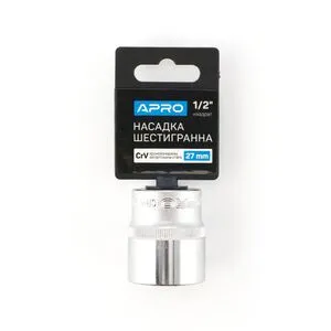 Насадка шестигранная CrV 1/2 (27мм), APRO 252727
