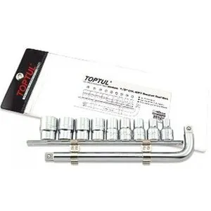 Набор головок 1/2" 8-22мм на планке + Г-обр. вороток, GAAG1007 TOPTUL