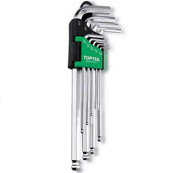 Набор дюймовых Г-обр.шестигранников с шаром 1/16"-3/8" 9 ед. TOPTUL, GBAL0901 TOPTUL