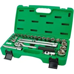 Набор инструмента 1/2" 28 ед. со светящимся переходником, GCAI2801 TOPTUL