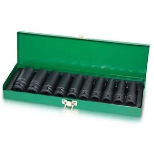 Набор головок ударных длинных 1/2" 10-24мм 10 ед., GDAD1002 TOPTUL
