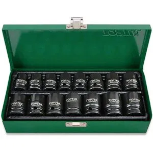 Набор головок ударных 1/2" 10-24мм 15 ед., GDAD1501 TOPTUL
