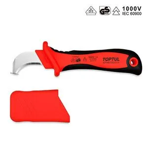 Нож кабельный изолированный 1000V VDE с загнутым лезвием  TOPTUL SFAB5020V4