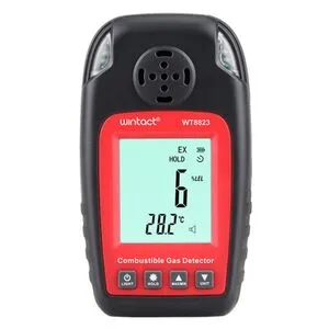 Монитор концентрации горючих газов+термометр (0-100%LEL, 0-50°C) WINTACT WT8823