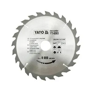 Диск пильный победитовым по дереву 205х18х3.2x2.0 мм, 24 зубцы, RPM до 6000 1 / мин, YT-6066 YATO